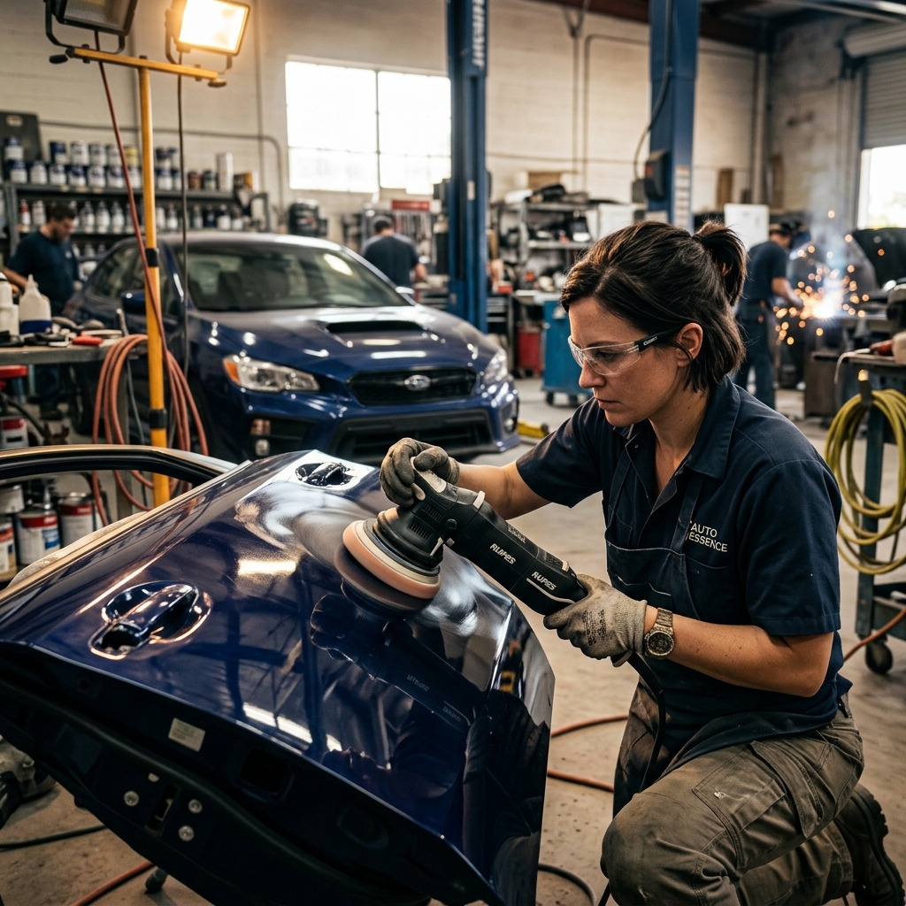 Mechanic doing body work